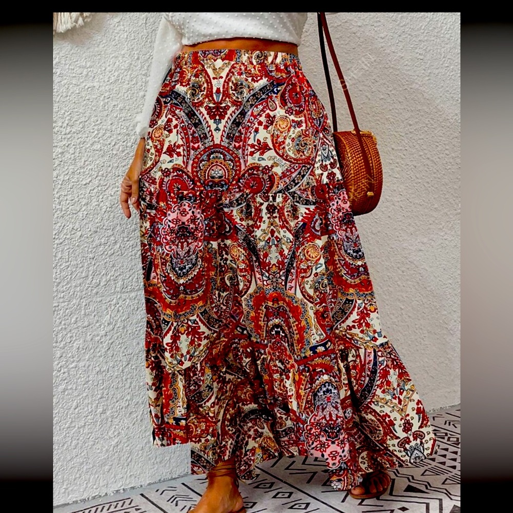 SHEIN Multicolored Maxi Skirt 2XL